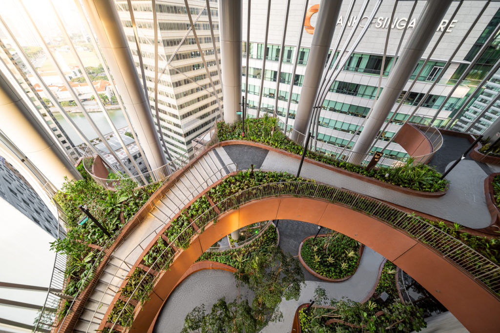 green skyscraper in Singapore