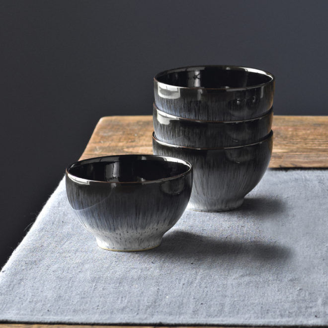 Denby Halo Collection Black & White Stoneware Bowl Gift Set