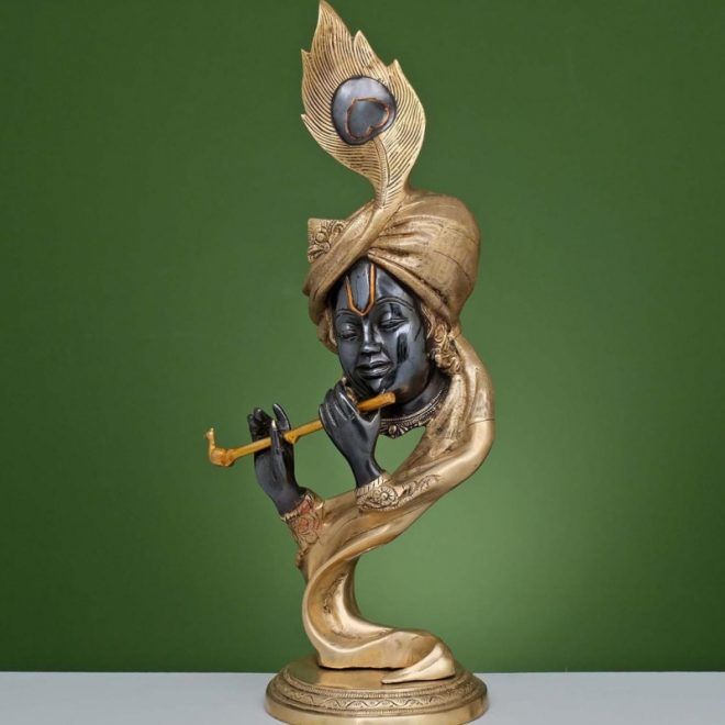 Brass Krishna With Bansuri