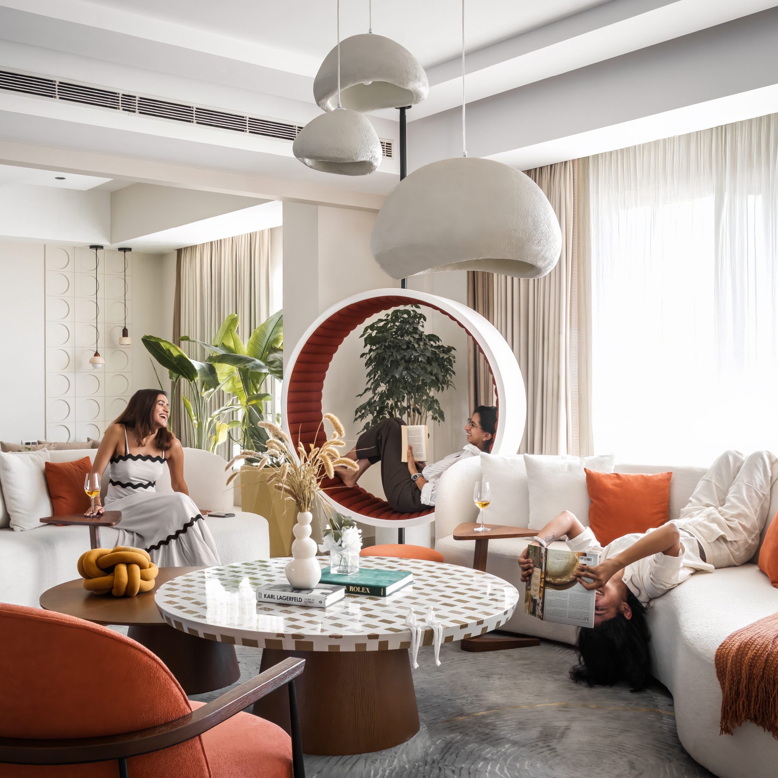 Orange took centuries to be named. In this home, it's used like it